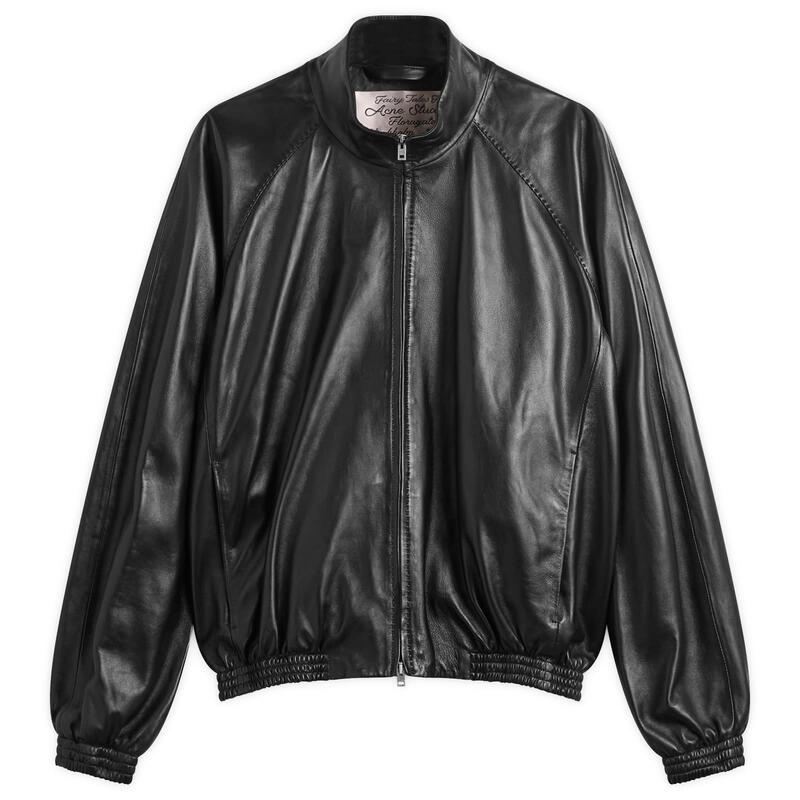アクネ ストゥディオズ メンズ アウター 上衣・上衣 なめし革 Acne Studios Leather Bomber Black 黒いこと