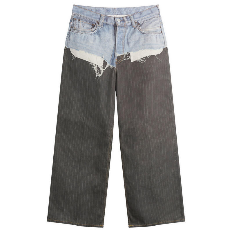 アクネ ストゥディオズ メンズ ボトムス デニムパンツ プリント ジーンズ Acne Studios 1981 Trompe l ’ oeil Pinstripe Print Jeans Blue/Black ブラック