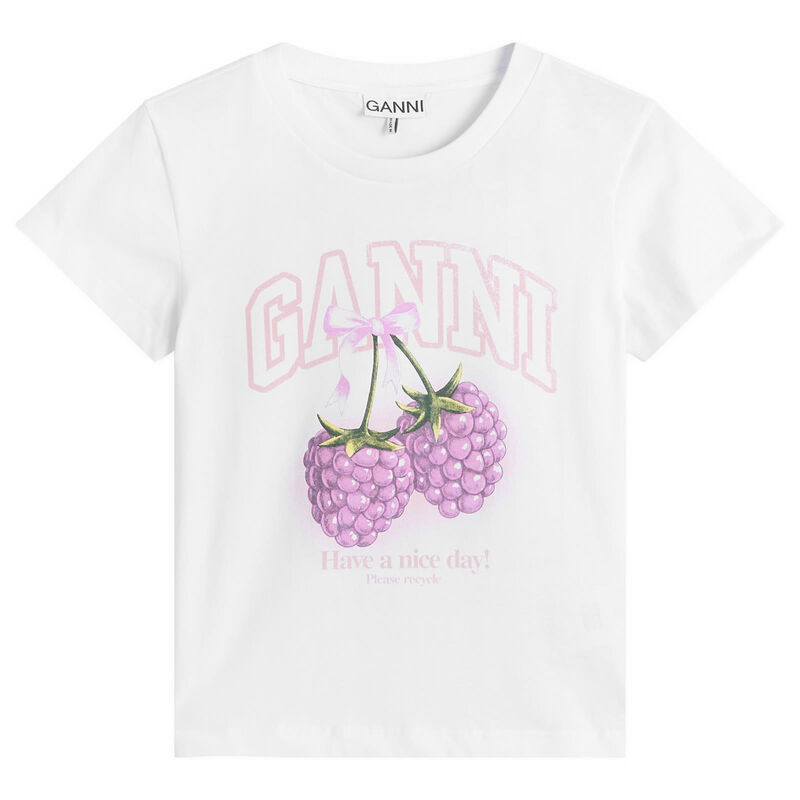 ガニー レディース トップス Tシャツ GANNI Baby Fit-Shirt Bright White ホワイト
