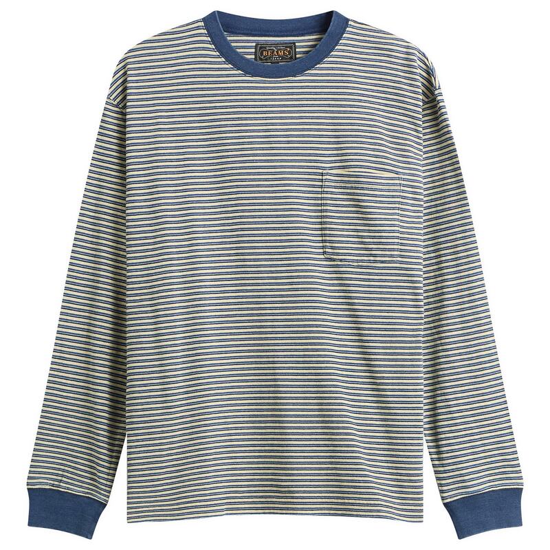 ビームス プラス メンズ トップス Tシャツ Beams Plustripe Long Sleeve T-Shirt Yellow イエロー 22,484円