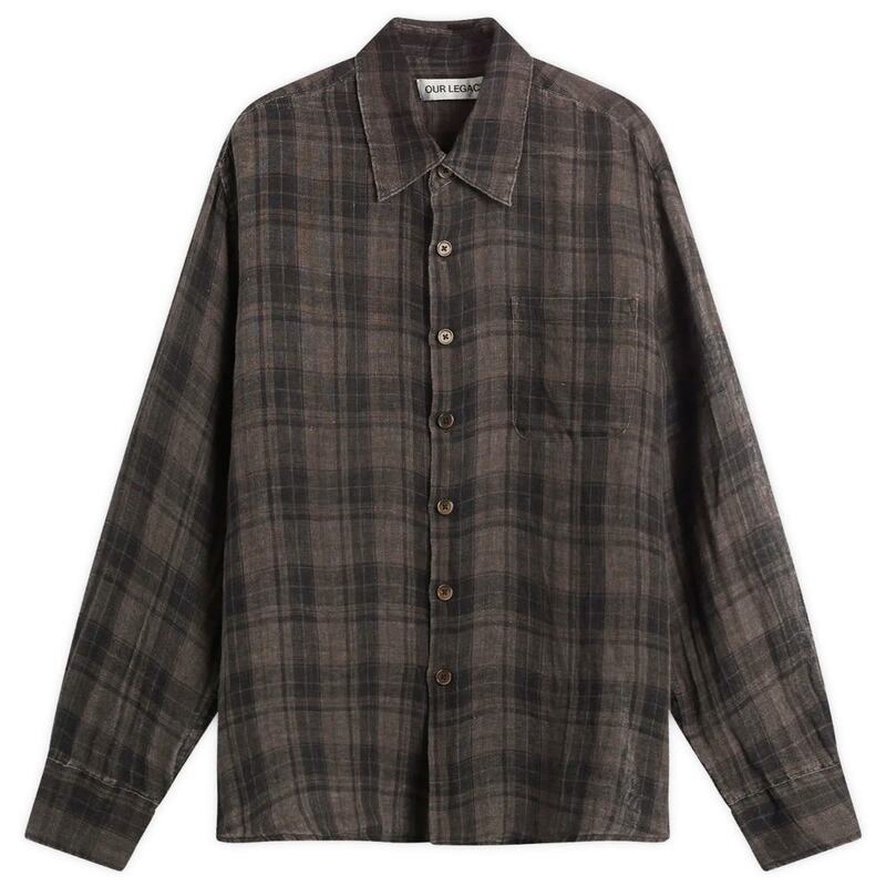 アワーレガシー メンズ トップス シャツ リネン Our Legacy Check Linen Above Shirt Penumbra Check チェック