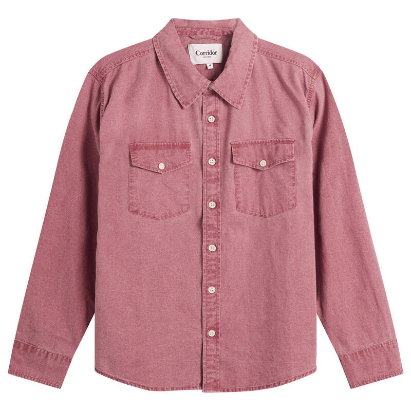 コリドー メンズ トップス シャツ Corridor Pigment Dye Canvashirt Red レッド