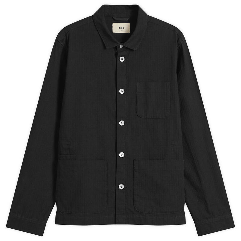 フォーク メンズ アウター ジャケット・ブルゾン Folk Assembly Jacket Black Chunky Ripstop ブラック