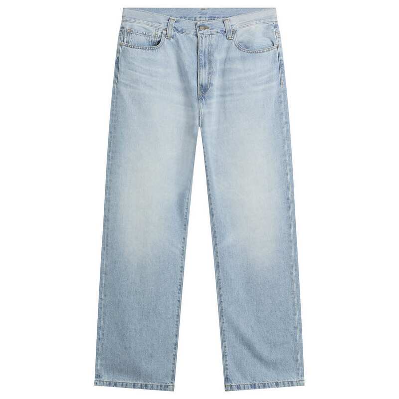 カーハート メンズ ボトムス デニムパンツ ジーンズ Carhartt WIP Landon Loose Tapered Jeans Blue Heavy Worn Bleached ブルー｜ReVida 店