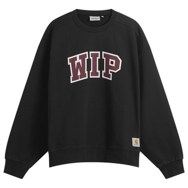 カーハート メンズ アウター パーカー・スウェット シャツ Carhartt WIP III Sweatshirt Black Heavy Stone Wash ブラック｜ReVida 店