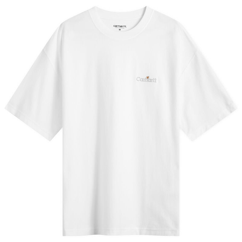 カーハート メンズ トップス Tシャツ Carhartt WIP Label T-Shirt White ホワイト