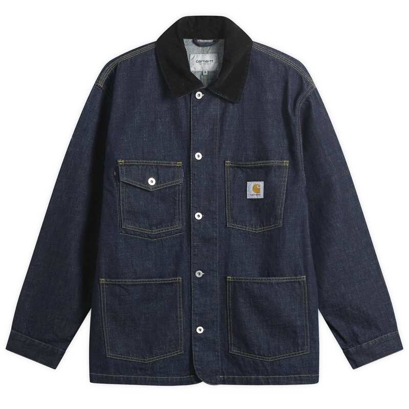 カーハート メンズ アウター コート Carhartt WIP Warren Chore Coat Blue Rinsed & Black ブラック