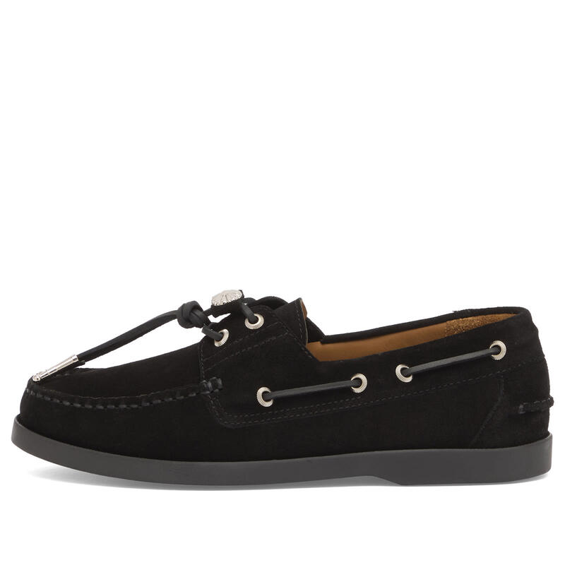 トゥーガ ピューラ レディース シューズ スリッポン・ローファー スエードクロス TOGA PULLA Suede Loafers Black 黒いこと