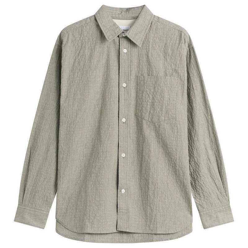 ノースプロジェクト メンズ トップス シャツ Norse Projects Falster Oversized Textured Stripe Shirt Vetiver ストライプ