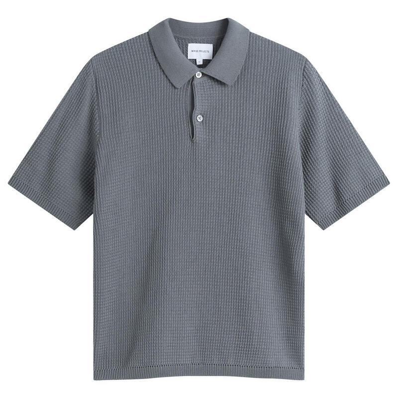 ノースプロジェクト メンズ トップス ポロシャツ クレープ コットン Norse Projects Anholt Cotton Crepe Polo Greyish Blue ブルー