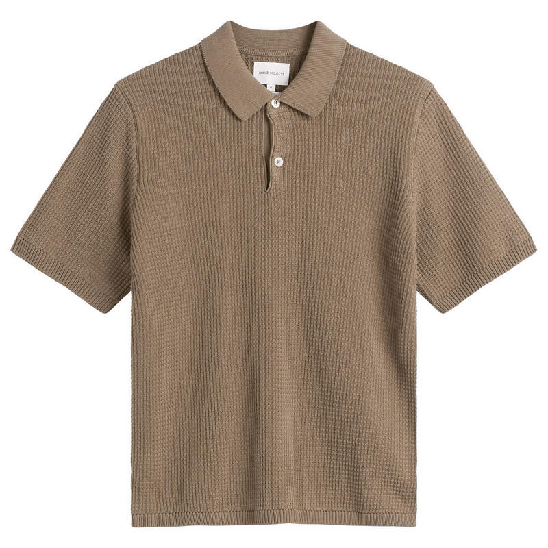 ノースプロジェクト メンズ トップス ポロシャツ クレープ コットン Norse Projects Anholt Cotton Crepe Polo Walnut