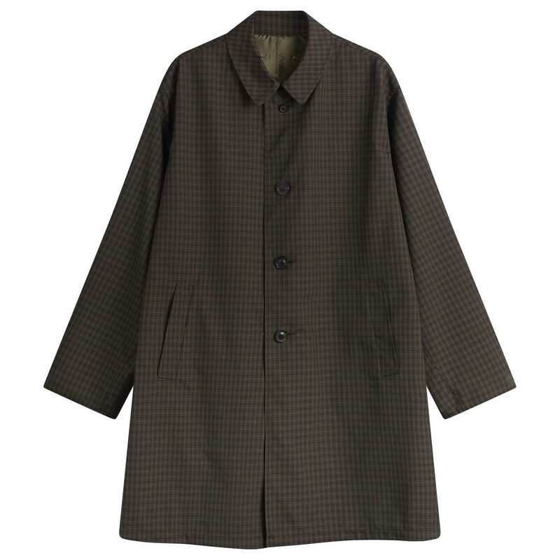 マルタンマルジェラ メンズ アウター 厚地の外套 Maison Margiela Check Reversible Coat Olive \u0026 Brown Check オリーブ