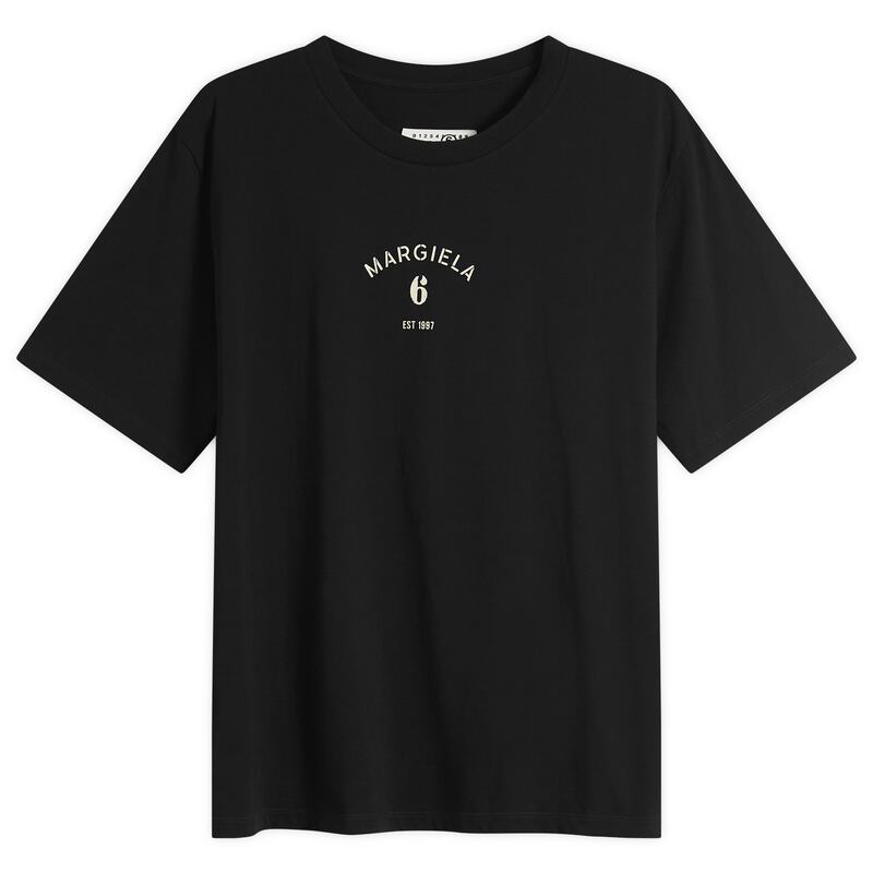 マルタンマルジェラ メンズ トップス Tシャツ プリント MM6 Maison Margiela 6 Printed T-Shirt Black ブラック