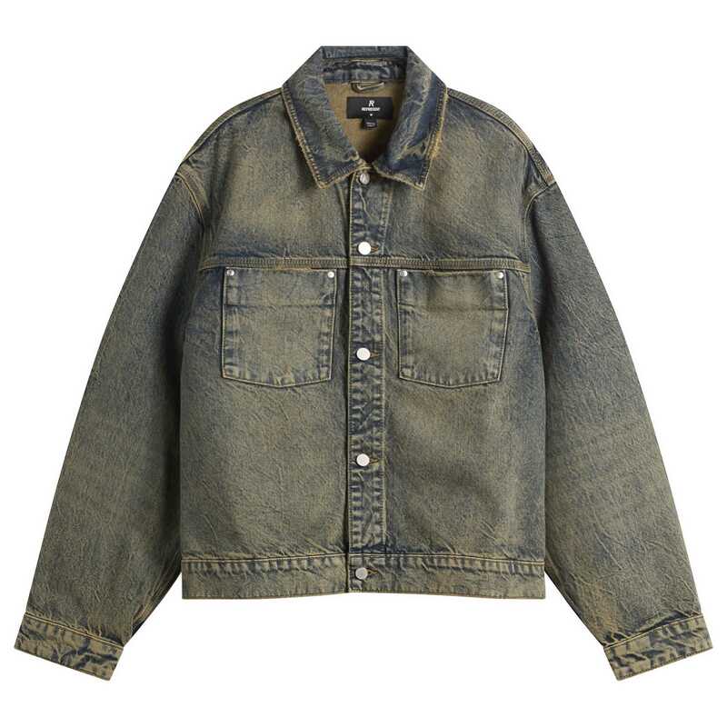 リプレゼント メンズ アウター ジャケット・ブルゾン デニム Represent Denim Trucker Jacket Blue Cream クリーム