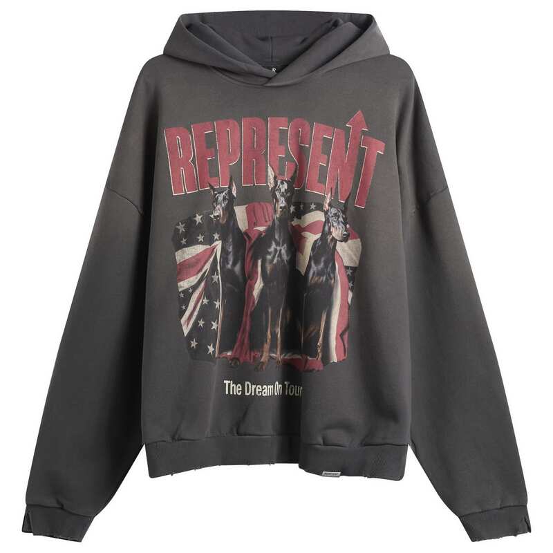 リプレゼント メンズ アウター パーカー・スウェット Representhe American Dream Tour Hoodie Sun Fade Grey グレー