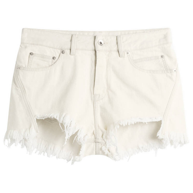 リックオウエンス レディース ボトムス ハーフパンツ・ショーツ ショートパンツ デニム Rick Owens Bias Cutoff Denim Shorts Milk Wash デニム｜ReVida 店