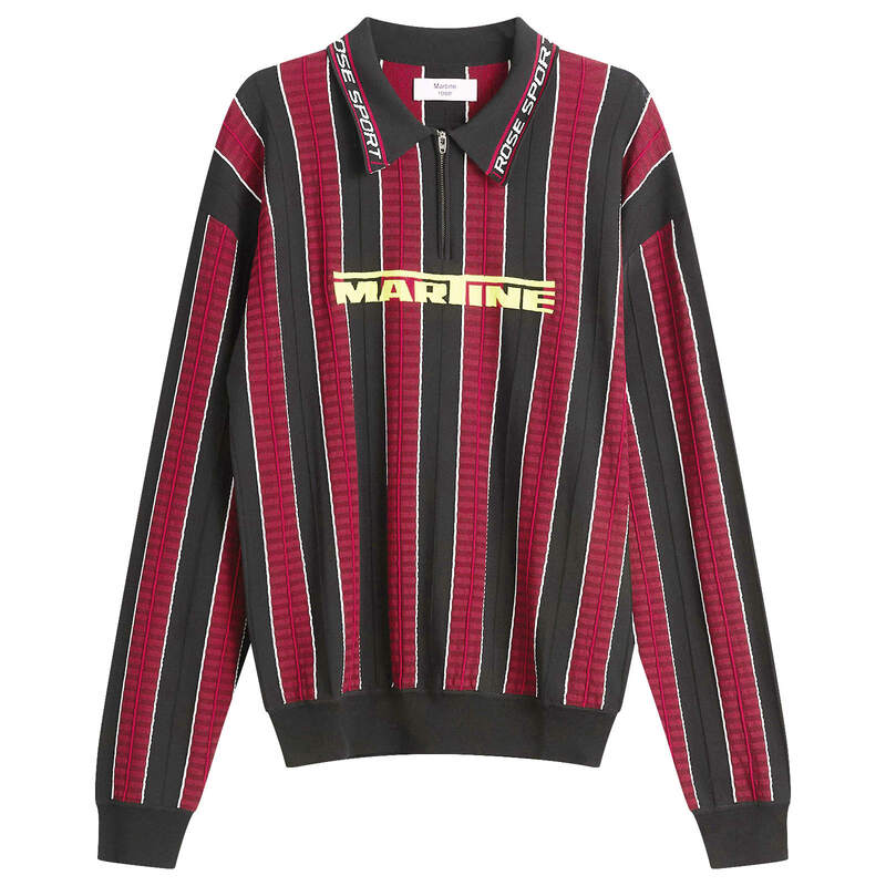 マーティン・ローズ レディース トップス ポロシャツ ロゴ Martine Rose Logo Polo Red & Black ブラック｜ReVida 店