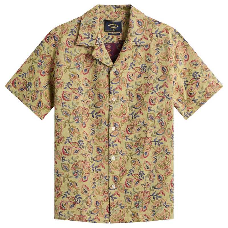 ポーチュギースフランネル メンズ トップス シャツ Portuguese Flannel Tapestry Flowers Vacation Shirt Natural｜ReVida 店 27,820円