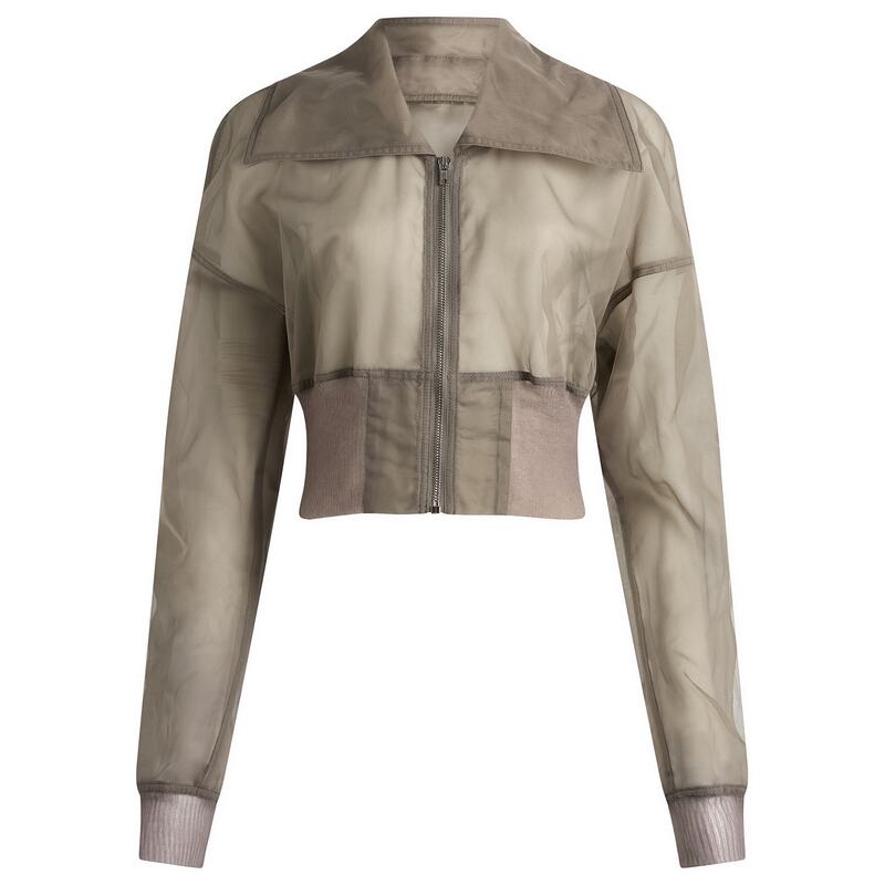 リックオウエンス レディース アウター 上衣・上衣 クロップド Rick Owens Dracucollar Cropped Bomber Jacket Dust レディースファッション-コート・ジャケット