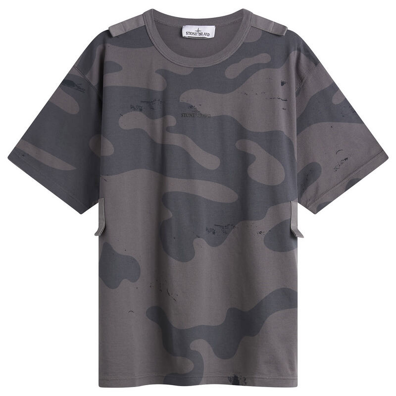 ストーンアイランド メンズ トップス プルオーバー Stone Island Camouflage T-Shirt Blue Grey 薄墨色