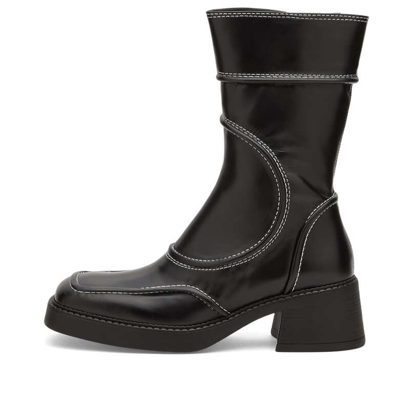ミスタ レディース シューズ ブーツ・レインブーツ MIISTA Malene Patent Boot Black ブラック