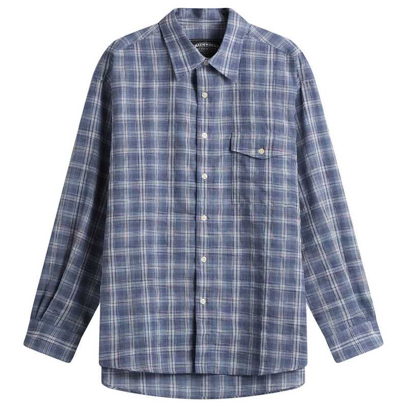 フリズムワークス メンズ トップス シャツ FrizmWORKS Uneven Check Shirt Blue ブルー｜ReVida 店