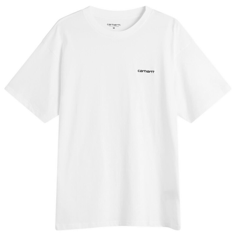 鉄道車両ハート型 メンズ トップス ティーシャツ Carhartt WIP Script Embroidery T-Shirt White \u0026 Black 白いこと