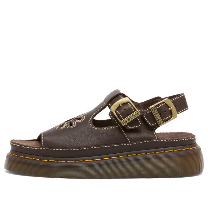 お医者さんマーチン メンズ シューズ サンダル Dr. Martens Dunnet Flower Sandal Kelp Brown 赤銅色