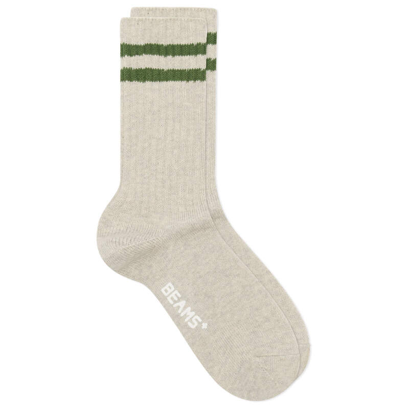 ビームス 足し加える メンズ アンダー御召しもの ソックス Beams Pluschoolboy Sock Grey \u0026 Green 薄墨色