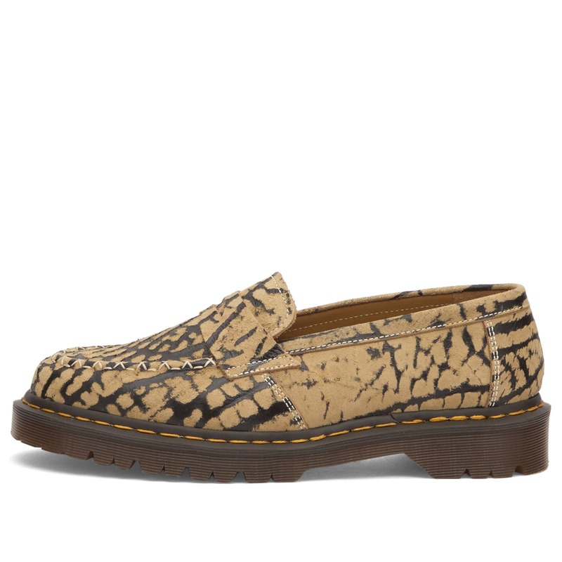 御医者さんマーチン メンズ シューズ スリッポン・ローファー Dr. Martens Delapre Penny Loafer Teak/Black Wild Embossuede 黒いこと