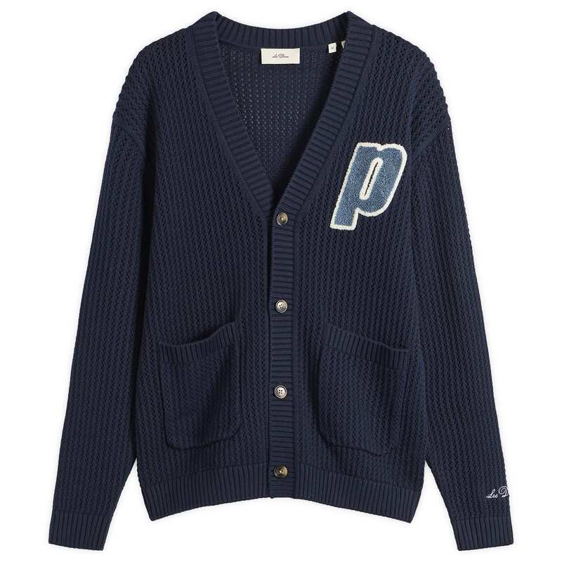 レ ドゥ メンズ アウター ジレー スピード競技 編み物 Les Deux Prince Lace Knitted Cardigan Dark Navy 米国海軍