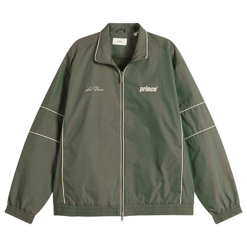レ ドゥ メンズ アウター 上衣・上衣 Les Deux Prince Shiny Track Jacket Pineneedle Green 緑であること