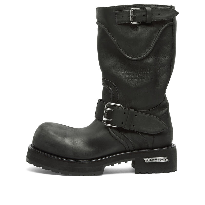 バレンシアガ メンズ シューズ ブーツ・レインブーツ なめし革 Balenciaga Venom Leather Boots Black \u0026 Silver 黒いこと