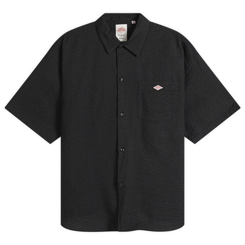 ダントン メンズ トップス シャツ Danton Short Sleeve Shirt Black ブラック|ReVida 店