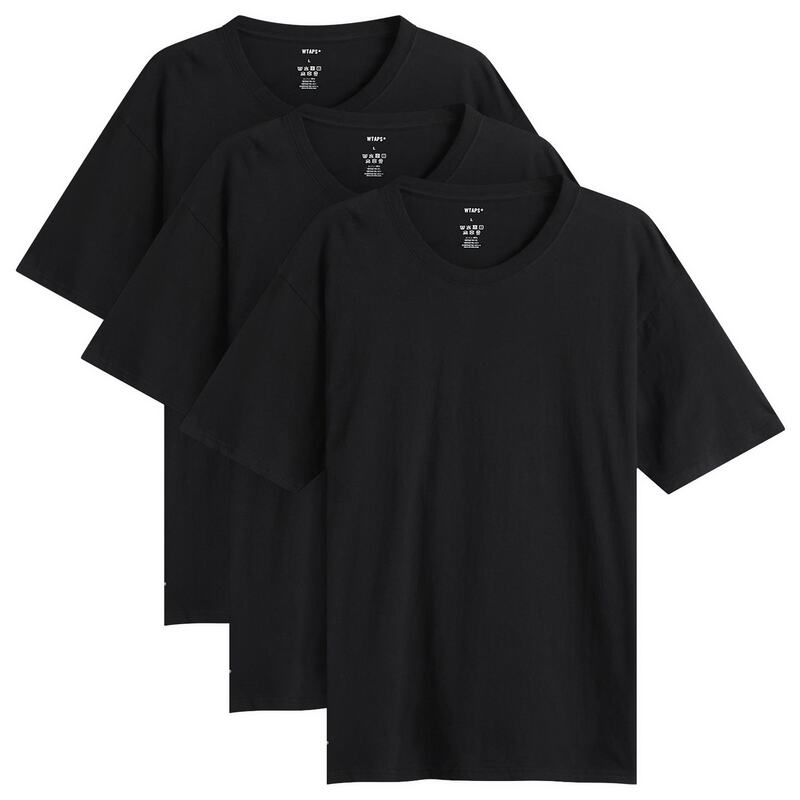 ダブルタップス メンズ トップス Tシャツ WTAPSkivvies 3-Pack Tee Black ブラック｜ReVida 店
