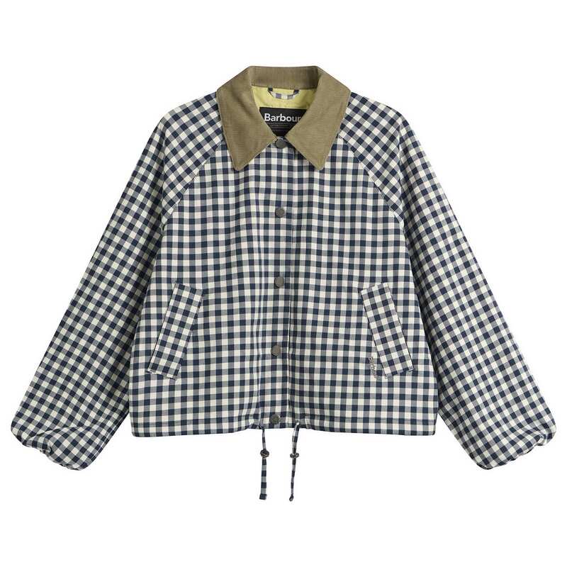 バブアー レディース アウター 上衣・上衣 Barbour Ovingham Casual Jacket Gingham Navy/Neutral 米国海軍