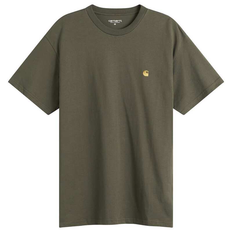 鉄道車両ハート型 メンズ トップス ティーシャツ Carhartt WIP Chase T-Shirt Leaf \u0026 Gold ゴールド