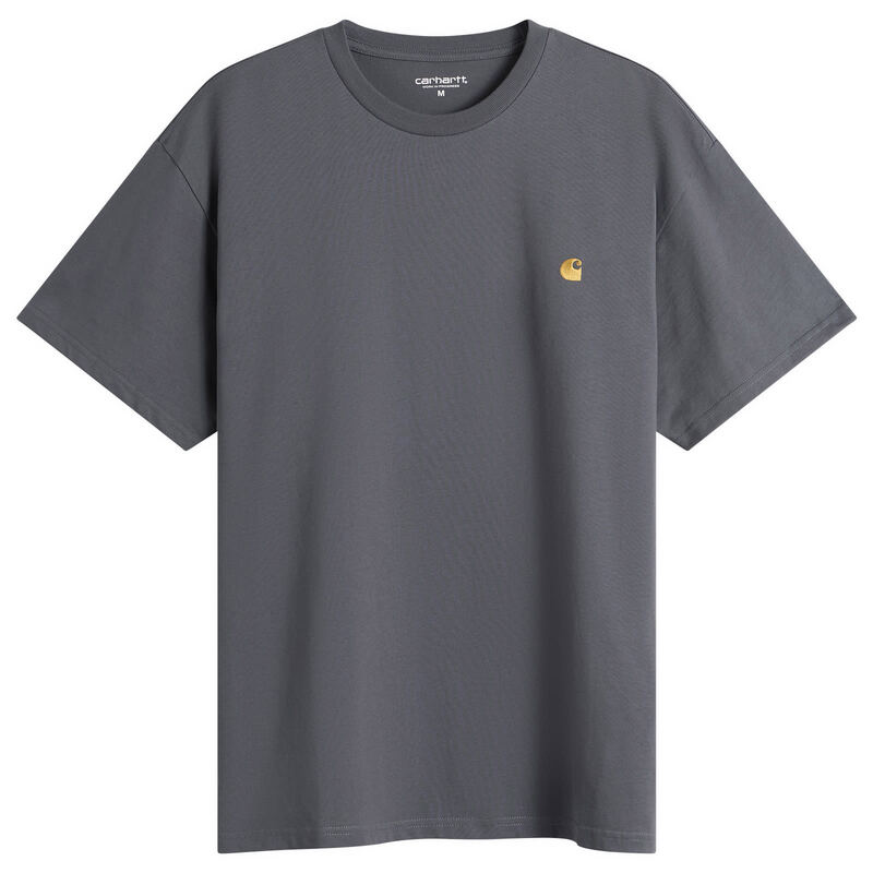 鉄道車両ハート型 メンズ トップス ティーシャツ Carhartt WIP Chase T-Shirt Styx \u0026 Gold ゴールド