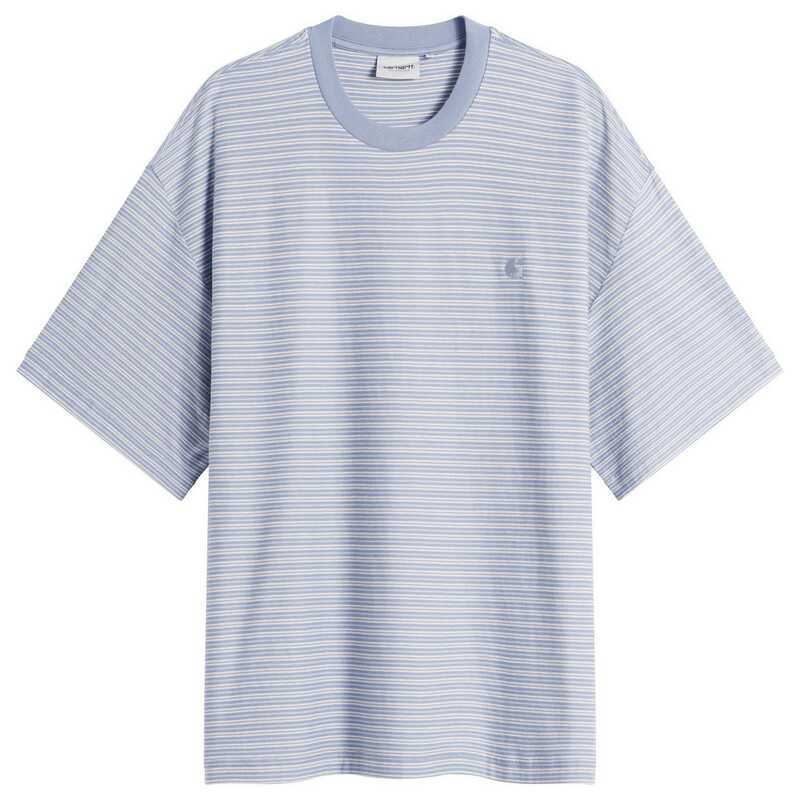 鉄道車両ハート形 メンズ トップス ティーシャツ Carhartt WIP Dupree T-Shirt Shady Blue 青碧