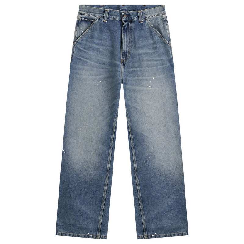 カーハート メンズ ボトムス カジュアルパンツ Carhartt WIP OG Single Knee Pant Blue Paint Destroy Wash ブルー｜ReVida 店