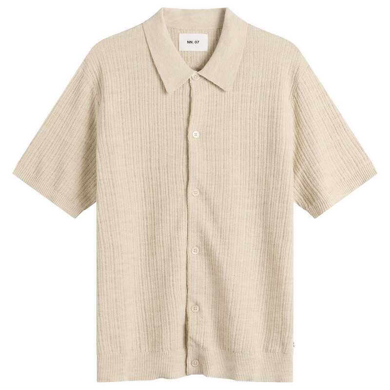 NN07 メンズ アウター ジレー スポーツシャツ NN07 Nolan Polo Cardigan Ivory Moulin 象牙色
