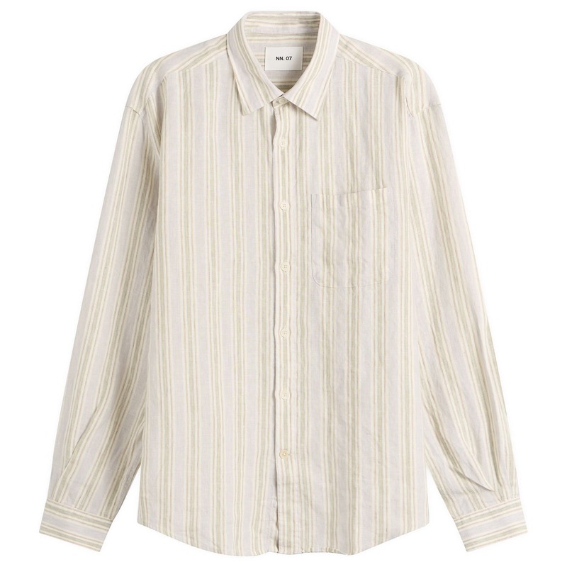 NN07 メンズ トップス シャツ NN07 Deon Stripe Shirt Mint Stripe ミント|ReVida 店