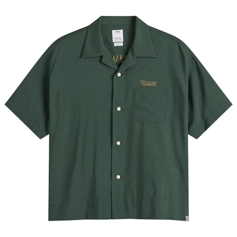 ビズビム メンズ トップス シャツ シルク Visvim Copa Silk Short Sleeve Shirt Green グリーン|ReVida 店
