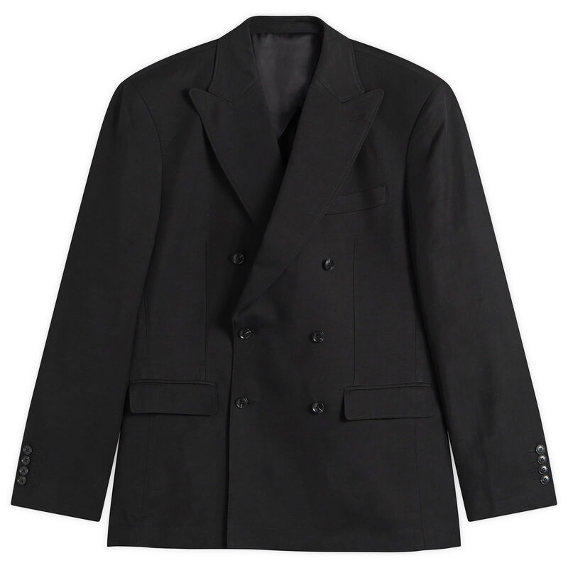 エムケーアイ メンズ アウター 上衣・上衣 MKI Double Breasted Suit Jacket Black 黒いこと