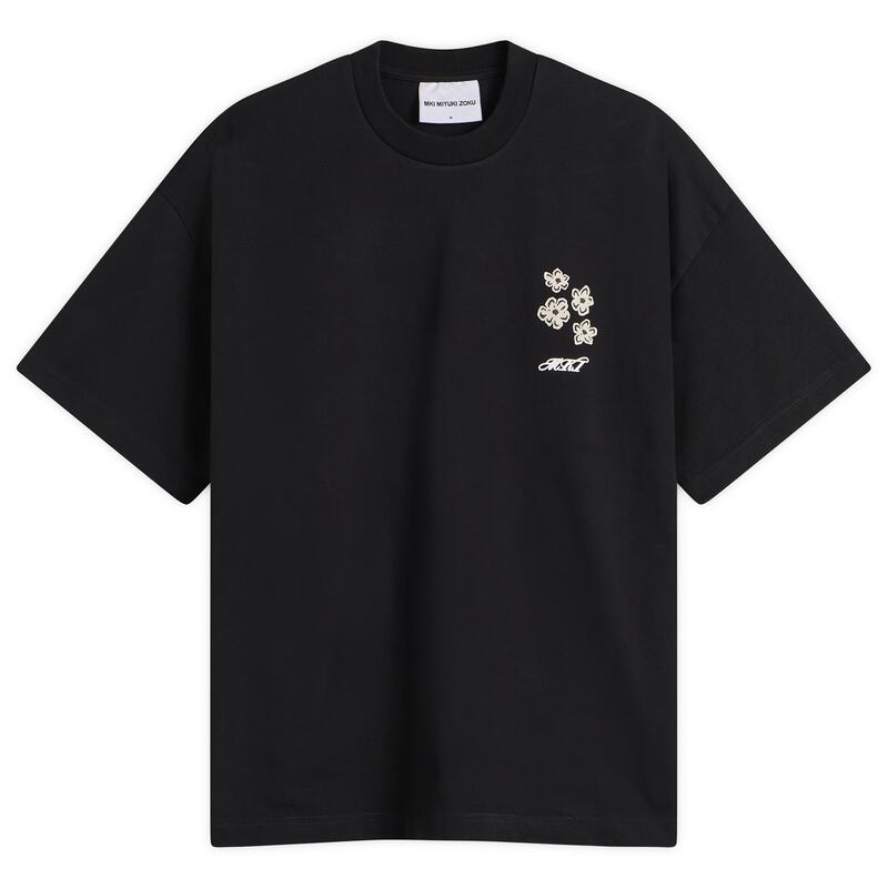 エムケーアイ メンズ トップス ティーシャツ MKI Hibiscus T-Shirt Black 黒いこと