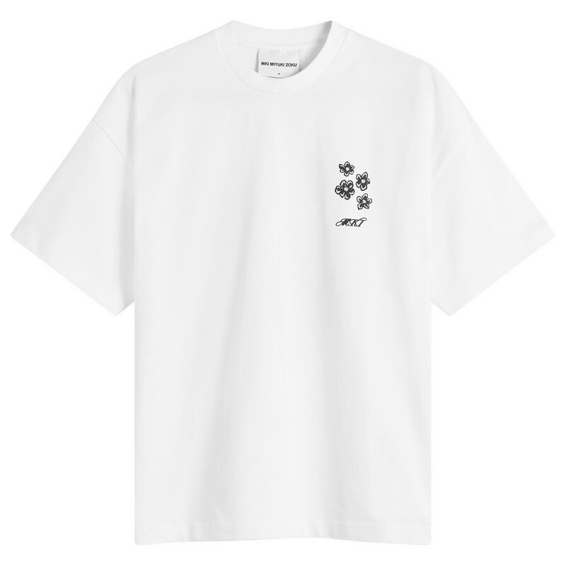 エムケーアイ メンズ トップス ティーシャツ MKI Hibiscus T-Shirt White 白いこと