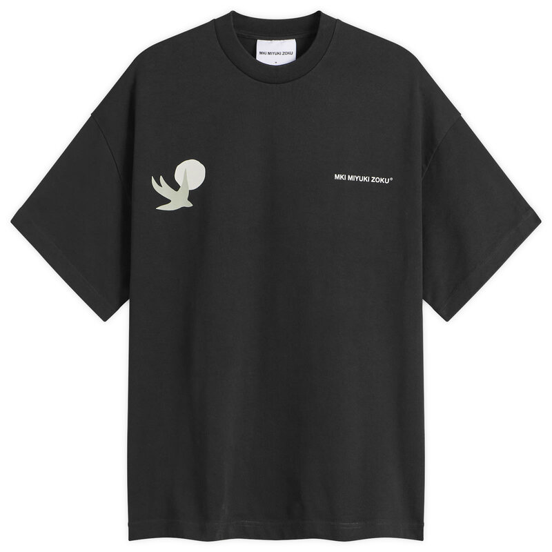 エムケーアイ メンズ トップス ティーシャツ MKI Presented by END. Swallow T-Shirt Black 黒いこと