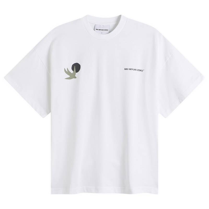 エムケーアイ メンズ トップス ティーシャツ MKI Presented by END. Swallow T-Shirt White 白いこと