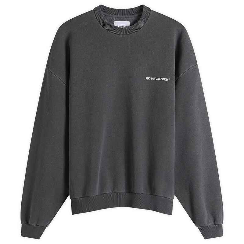 エムケーアイ メンズ アウター パーカー・スウェット 労働者の一団のど首 MKI Uniform Crewneck Pigment Black 黒いこと