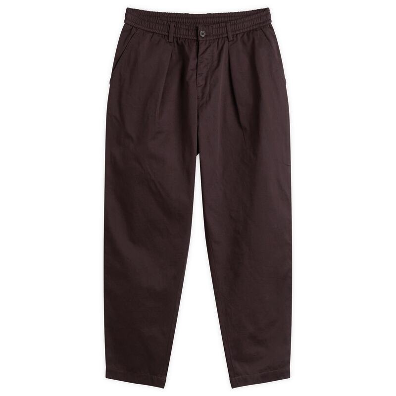 ユニバーサルワークス メンズ ボトムス 心地よいズボン下 貨物自動車ズボン下 筋目 Universal Works Twill Pleated Track Pant Brown 赤銅色